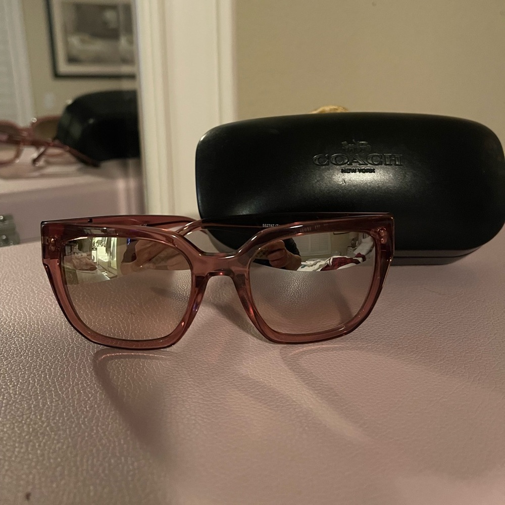 NWOT Coach Polorized Pink Sunglasses